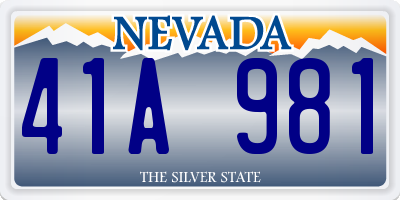 NV license plate 41A981