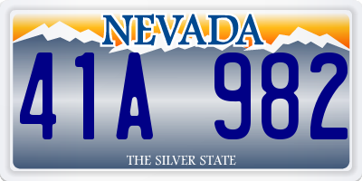 NV license plate 41A982