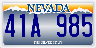 NV license plate 41A985