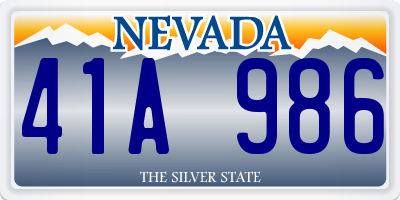 NV license plate 41A986