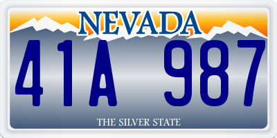 NV license plate 41A987