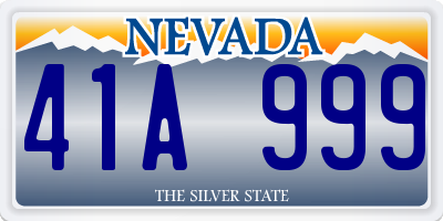 NV license plate 41A999