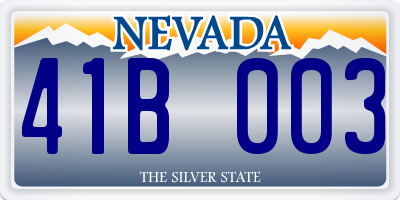 NV license plate 41B003