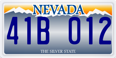 NV license plate 41B012