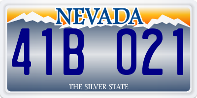 NV license plate 41B021