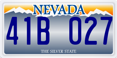 NV license plate 41B027