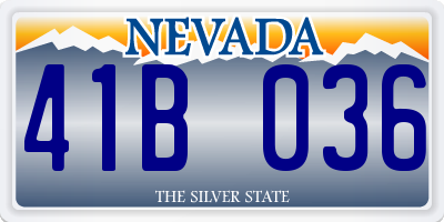 NV license plate 41B036