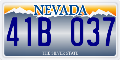 NV license plate 41B037