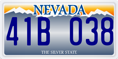 NV license plate 41B038
