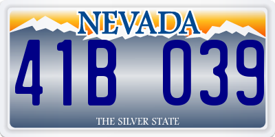 NV license plate 41B039