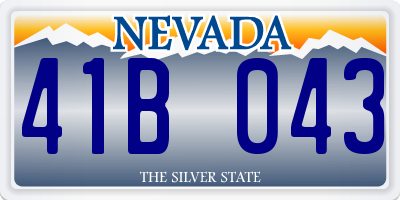 NV license plate 41B043