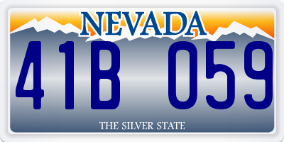 NV license plate 41B059