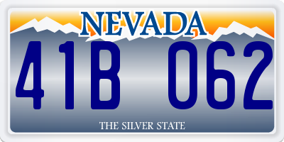NV license plate 41B062