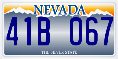 NV license plate 41B067
