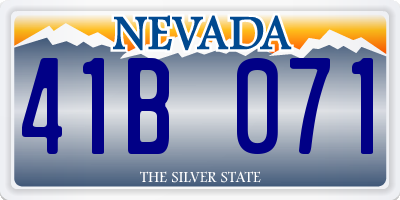 NV license plate 41B071