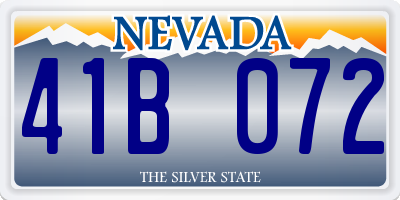 NV license plate 41B072