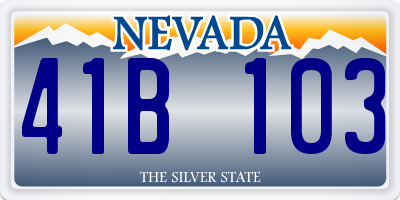 NV license plate 41B103