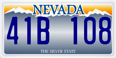 NV license plate 41B108