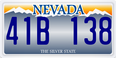 NV license plate 41B138