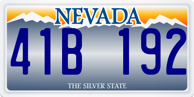 NV license plate 41B192