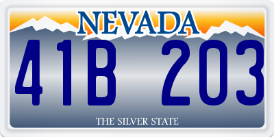 NV license plate 41B203