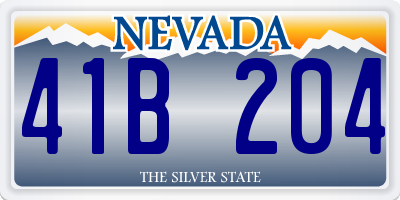 NV license plate 41B204