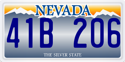 NV license plate 41B206