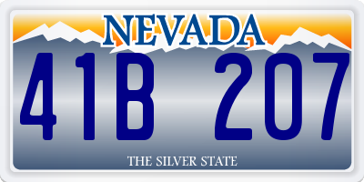 NV license plate 41B207
