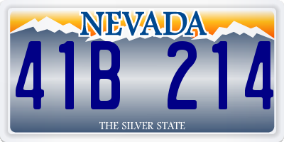 NV license plate 41B214