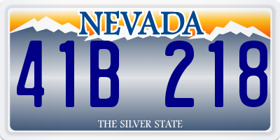 NV license plate 41B218