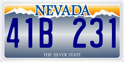 NV license plate 41B231