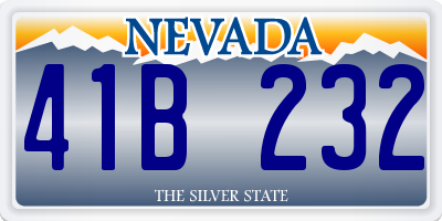NV license plate 41B232