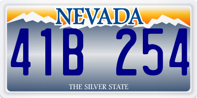 NV license plate 41B254