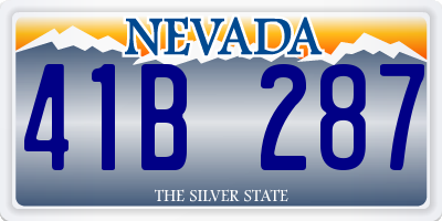 NV license plate 41B287