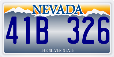 NV license plate 41B326