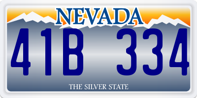 NV license plate 41B334