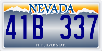 NV license plate 41B337