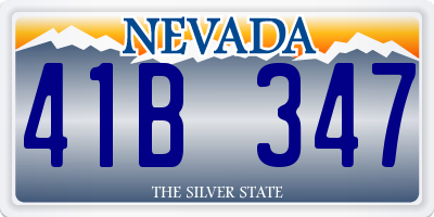 NV license plate 41B347