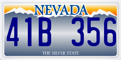 NV license plate 41B356