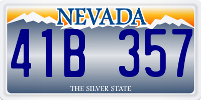 NV license plate 41B357