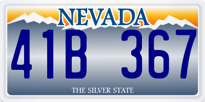 NV license plate 41B367