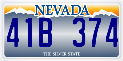 NV license plate 41B374