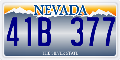 NV license plate 41B377