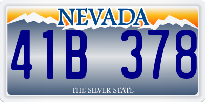 NV license plate 41B378