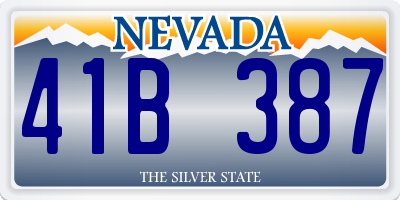 NV license plate 41B387