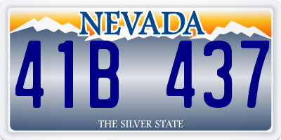 NV license plate 41B437