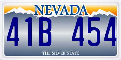 NV license plate 41B454