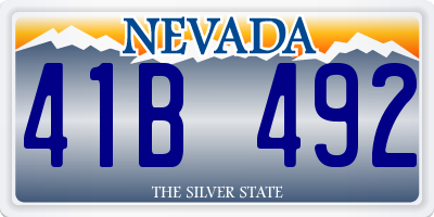 NV license plate 41B492