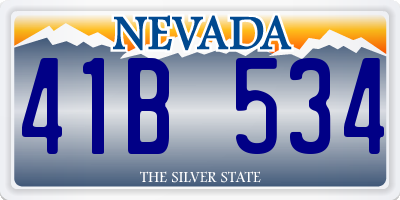 NV license plate 41B534