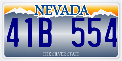 NV license plate 41B554